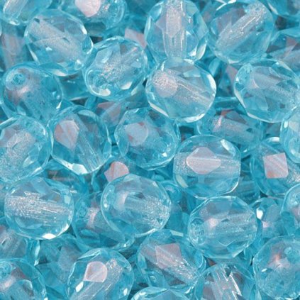 Korálky broušené 6mm aquamarine 60010 (40ks)