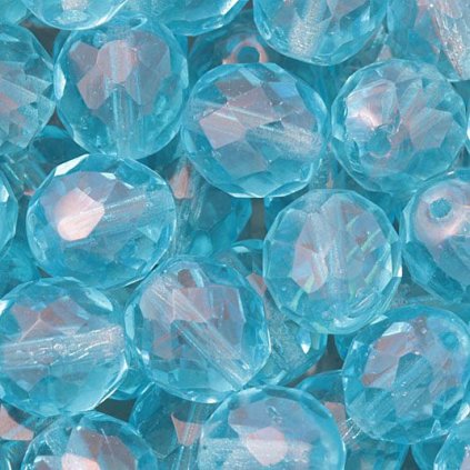 Korálek broušený 10mm aquamarine 60010 (15ks)