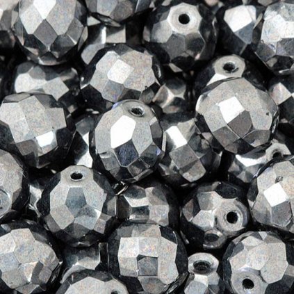 Korálky broušené 12mm hematit (8ks)