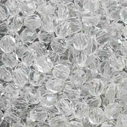 Korálky broušené 4mm crystal (50ks)