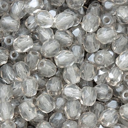 Korálky broušené 4mm kouřová (50ks)