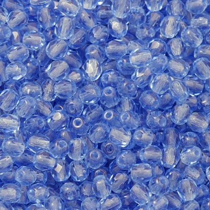 Korálky broušené 4mm sapphire (50ks)