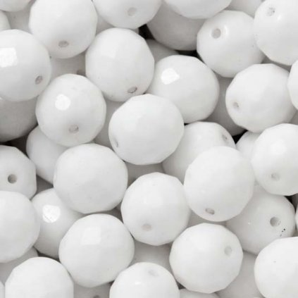 Korálky broušené 10mm bílá (15ks)