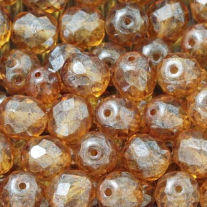 Korálky broušené 10mm topaz listr (15ks)