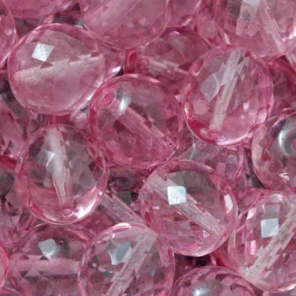 Korálky broušené 16mm light rose (4ks)