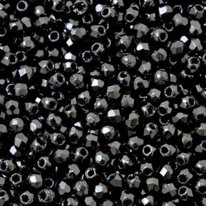 Korálky broušené 2mm černá