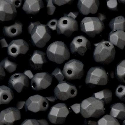 Korálky broušené 6mm černá mat