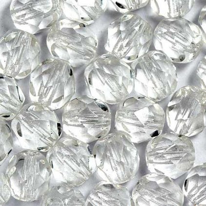 Korálky broušené 6mm crystal (40ks)