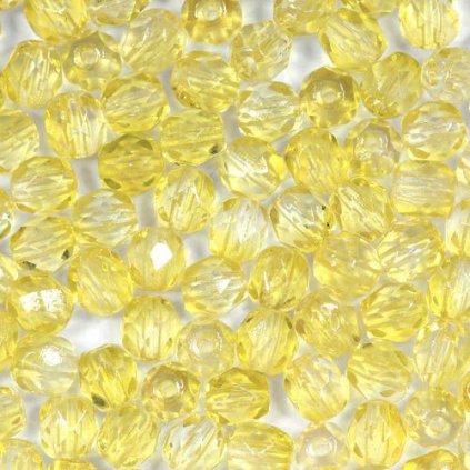 Korálky broušené 4mm zelenožlutá (50ks)