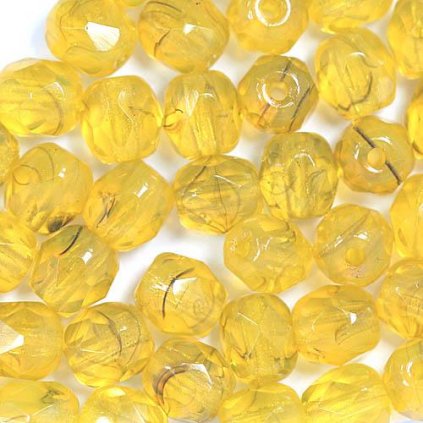 Korálky broušené 5mm žlutá (50ks)