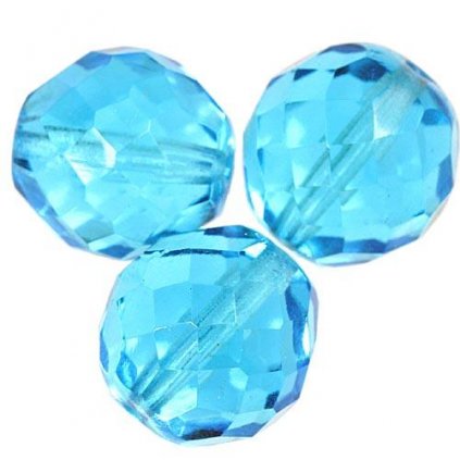 Korálek broušený 16mm aquamarine