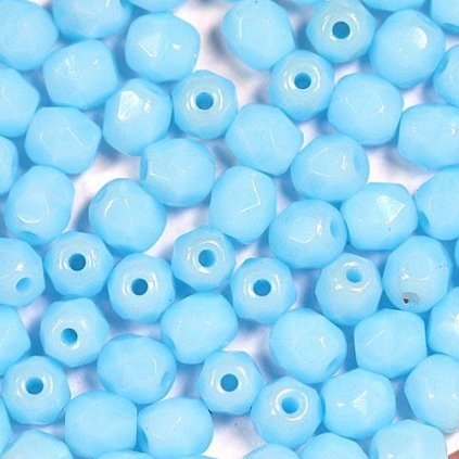 Korálky broušené 4mm světle modrá (50ks)