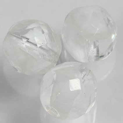 Korálek broušený 14mm bílá/crystal (6ks)