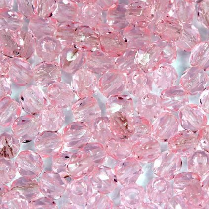 Korálky broušené 4mm rose (50ks)