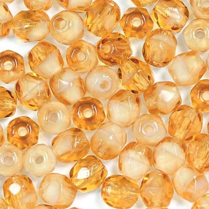 Korálky broušené 4mm topaz žíhaná (50ks)