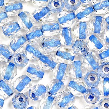 Korálky broušené 4mm crystal průtah modrá
