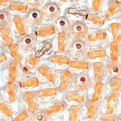 Korálky broušené 4mm crystal průtah oranžová (50ks)