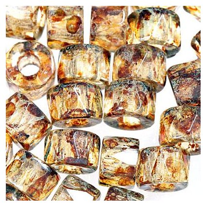 Korálek broušený bavorák 6/4mm crystal travertin (20ks)