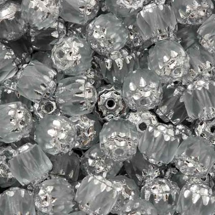 Korálek broušený VÁLEČEK 6mm crystal