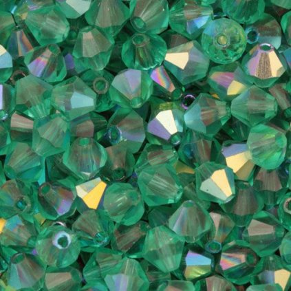 MC perle sluníčko 4mm emerald AB 50730/28700 (10ks)