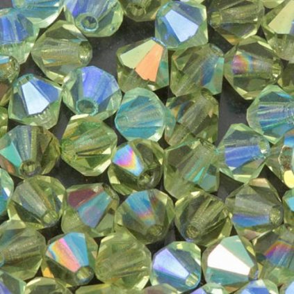 MC perle sluníčko 4mm peridot AB (10ks)