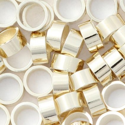 Korálek kovový trubička 4/2mm Gold Plating 24kt