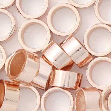 Korálek kovový trubička 4/2mm Rose Gold