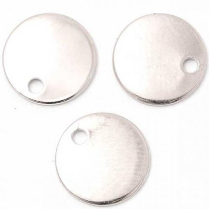 Přívěsek kruh 8mm pro gravírování rhodium