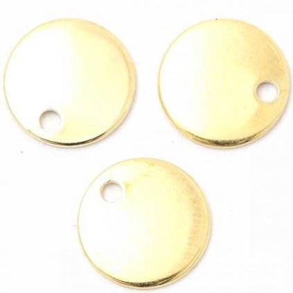 Přívěsek kruh 8mm pro gravírování gold plating 24kt