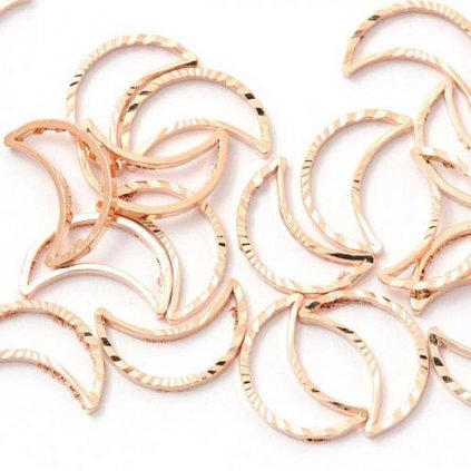 Korálek kovový měsíc 10mm rose gold