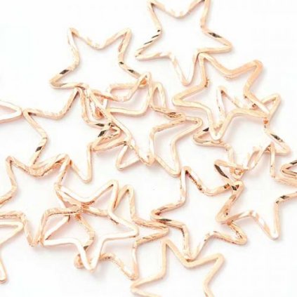 Korálek kovový hvězda 10mm rose gold