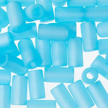 Korálek VELLUTO váleček 4x8mm aquamarine