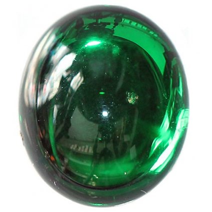Kabošon ovál 12/10mm emerald