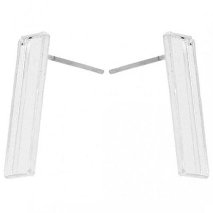 Náušnice dřík Rectangle 5/19.5mm ag clear