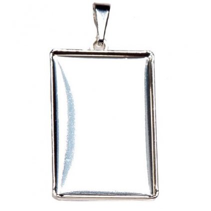Přívěsek Rectangle 24/16mm ag clear
