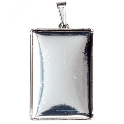 Přívěsek Rectangle 24/16mm platina