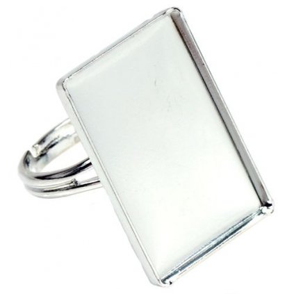 Prsten Rectangle 24/16mm platina