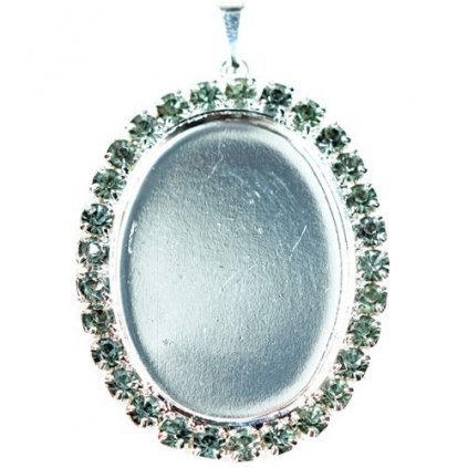 Přívěsek Ovál  strass kameny 30/22mm Montana