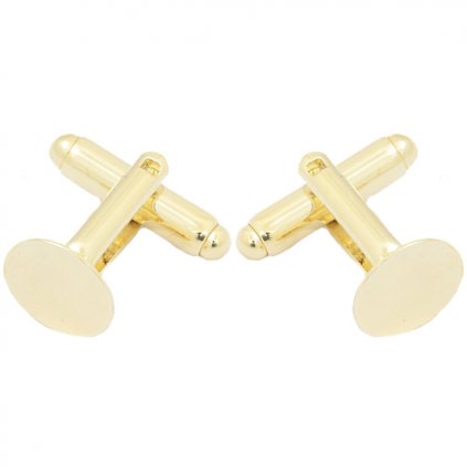 Manžetový knoflík ploška Kruh 10mm gold plating 24kt