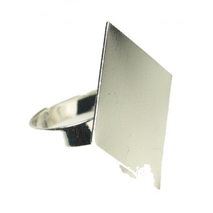 Prsten Čtverec hladký 22mm ag clear