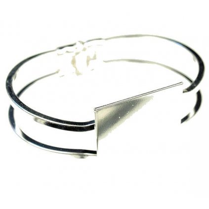 Náramek rovný Čtverec hladký 28mm ag clear
