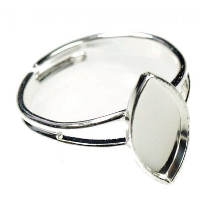 Prsten Naveta 14/7mm ag clear