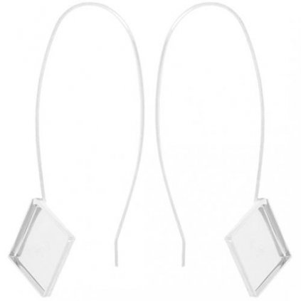 Náušnice big Čtverec 12mm ag clear