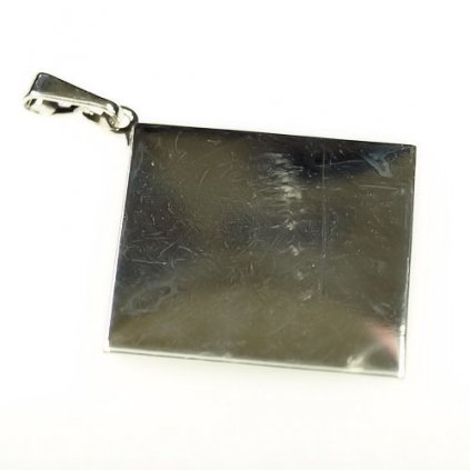 Přívěsek Čtverec hladký 22mm platina