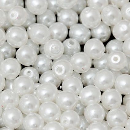 Vosková perle KULIČKA 4mm bílá
