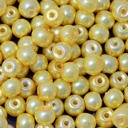 Vosková perle KULIČKA 4mm žlutá
