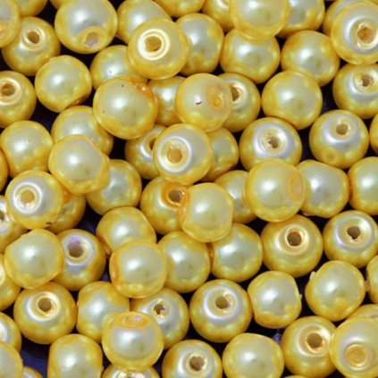 Vosková perle KULIČKA 6mm žlutá
