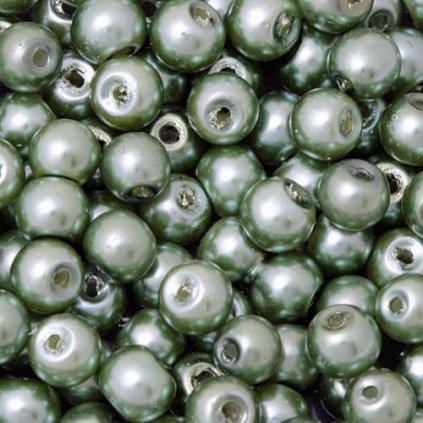 Vosková perle KULIČKA 6mm olivová zelená