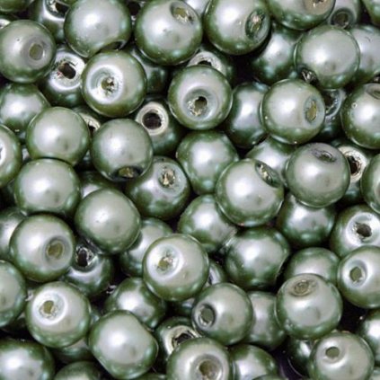 Vosková perle KULIČKA 8mm olivová zelená