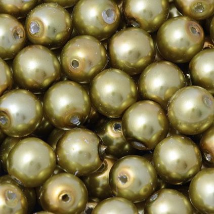 Vosková perle KULIČKA 5mm olivová
